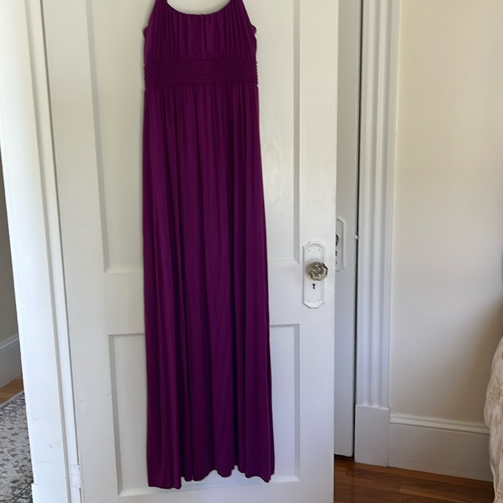 Purple maxi dress empire waist jersey fabric women’s size M